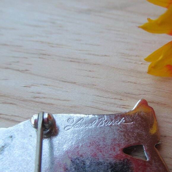 Vintage & New Signed Laurel Burch Silver Tone Kitty Cat Pin Brooch 1.5" - Picture 4 of 7